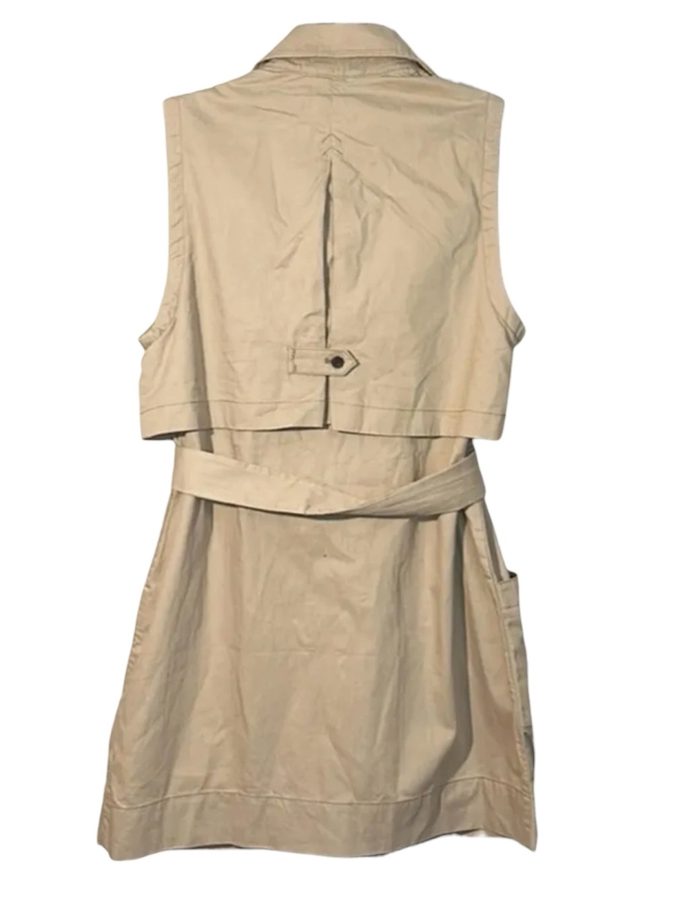 Abercrombie & Fitch trench-style vest dress belted waist and utility pockets LG - Picture 5 of 12